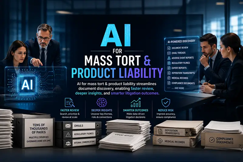 AI for Mass Tort Product Liability Managing High-volume Document Discovery AI for Mass Tort Product Liability